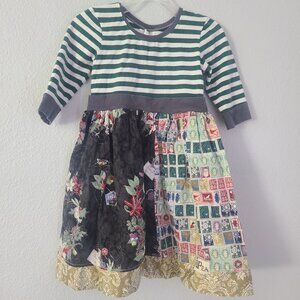 KPea toddler girl Patchwork Christmas Holiday Dress Size 5T